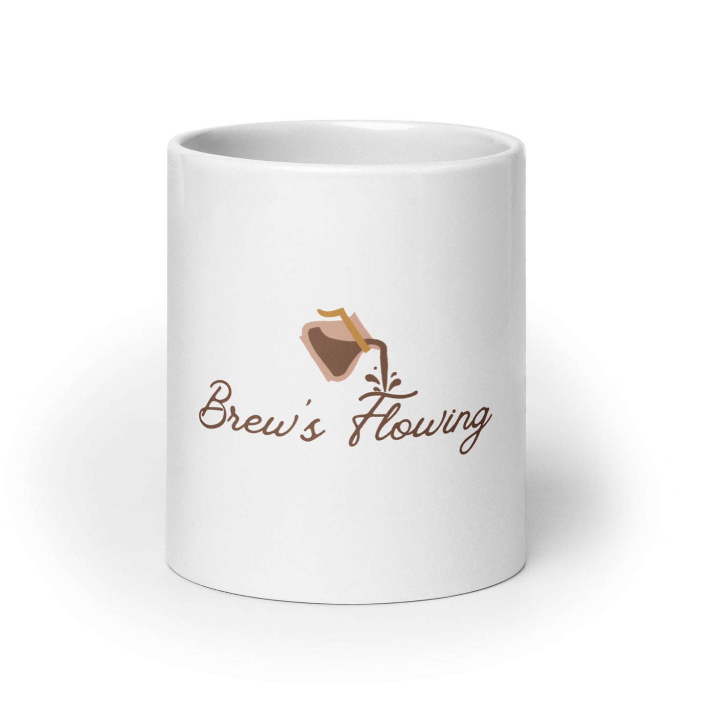 Brew's Flowing White Glossy Mug