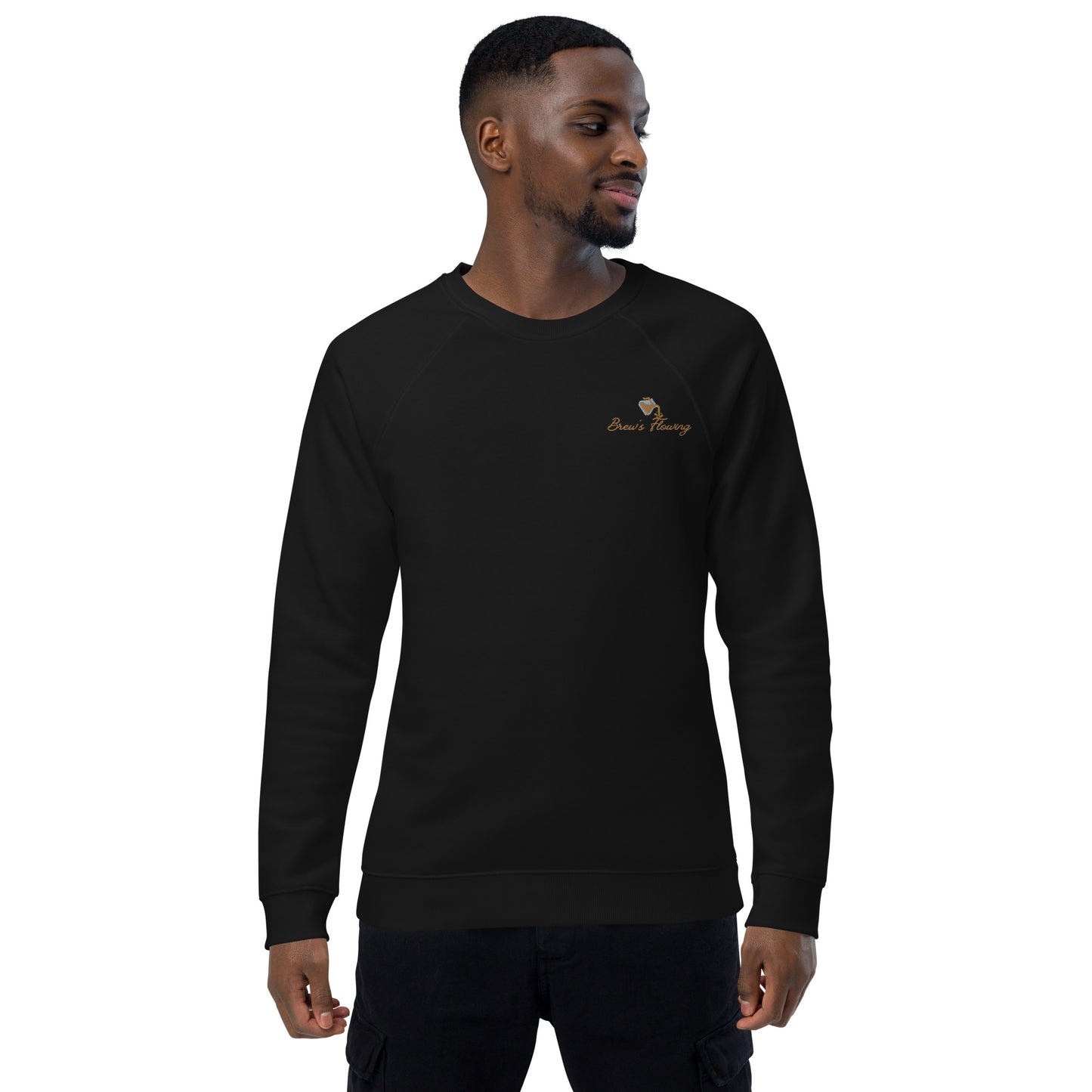 Brew’s Flowing Unisex Organic Raglan Sweatshirt
