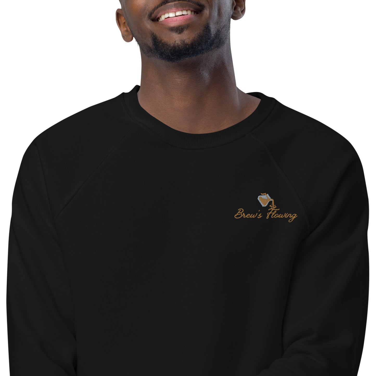 Brew’s Flowing Unisex Organic Raglan Sweatshirt