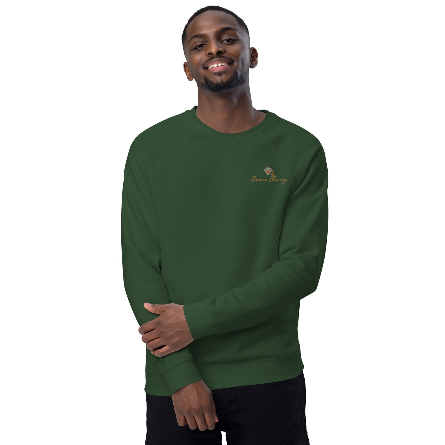 Brew’s Flowing Unisex Organic Raglan Sweatshirt