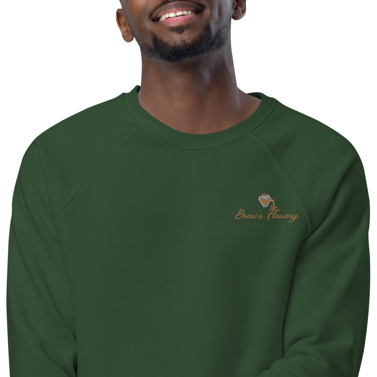 Brew’s Flowing Unisex Organic Raglan Sweatshirt