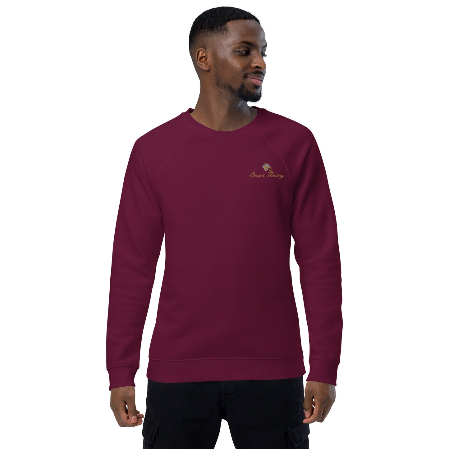 Brew’s Flowing Unisex Organic Raglan Sweatshirt