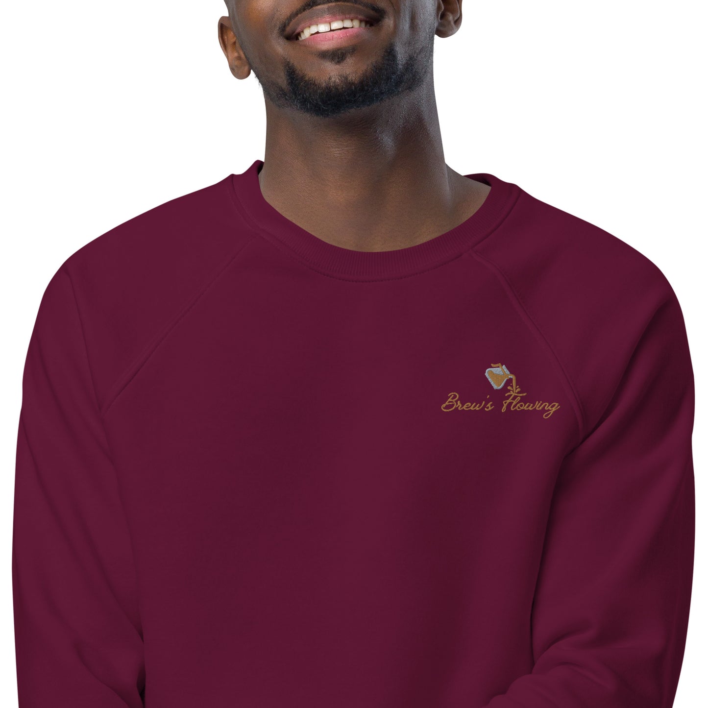 Brew’s Flowing Unisex Organic Raglan Sweatshirt