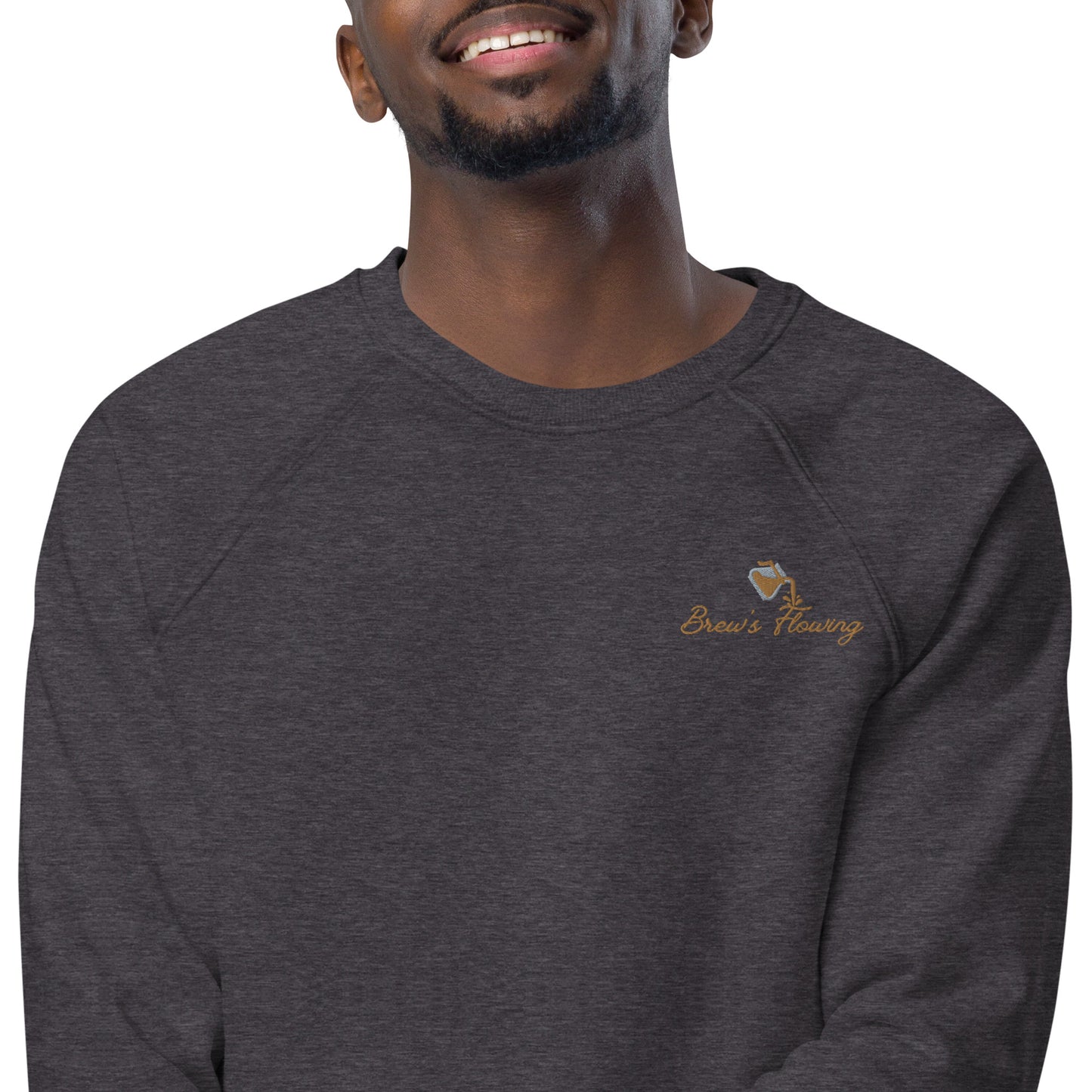Brew’s Flowing Unisex Organic Raglan Sweatshirt
