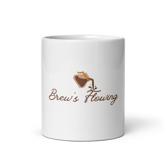 Brew's Flowing White Glossy Mug