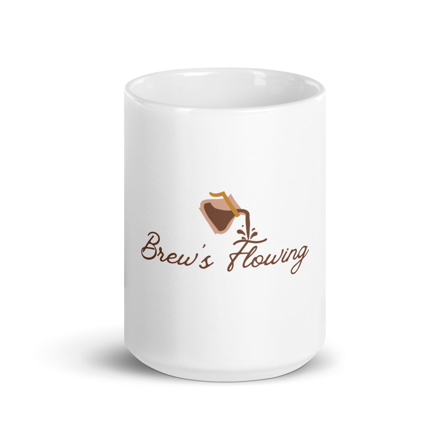 Brew's Flowing White Glossy Mug